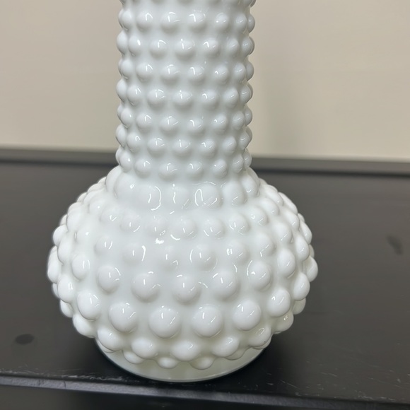 Mille White Glass Long Neck Vase - Picture 3 of 5